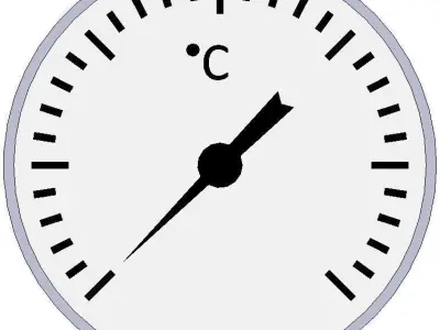 Thermometer d63 mm in a sleeve L100 mm 3D model