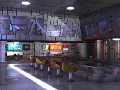 Futuristic military room from The Shifters of 2040 Low-poly 3D model