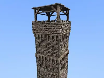 medieval watch tower 1 3D model