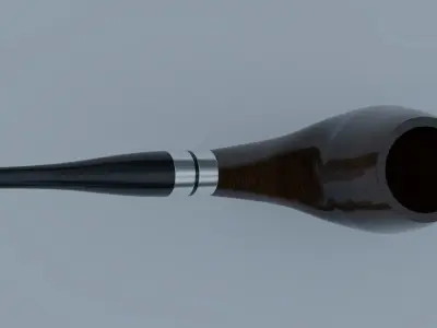 Smoking Pipe Half-Bent Wood 3D model