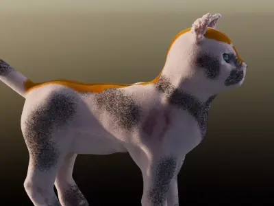 Black And White Cat 3D model