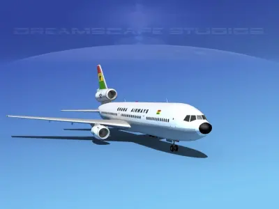 Douglas DC-10 Ghana 3D model