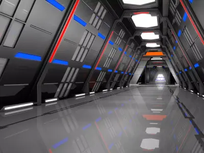 Sci Fi Corridor Spaceship 3D model get