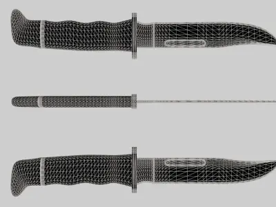 Hunting knife Free 3D model