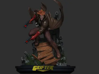Grifter from Wild CATS by Jim Lee comics STL files 3d printing  3D print model
