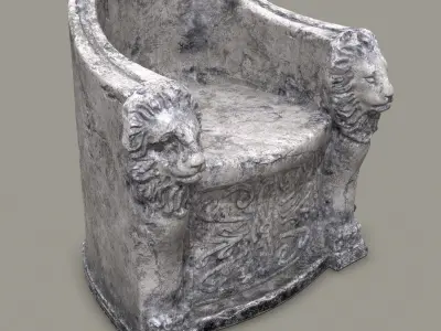 3D Roman Stone Chair High Poly 3D model
