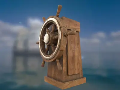 Ship steering wheel Ship Wheel Low-poly 3D model