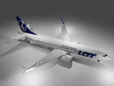 LOT Polish Airlines Boeing 737 MAX 8 3D Model  Low-poly 3D model