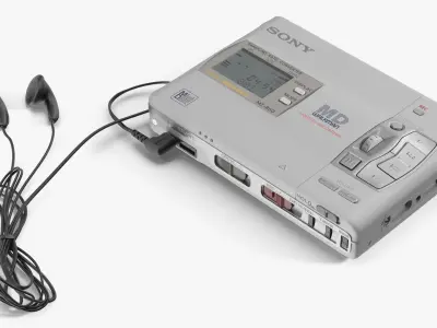 Sony MZ R50 with Headphones 3D model