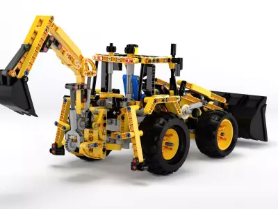 Realistic 3D model lego bulldozer 3D model