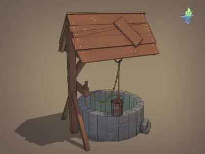 Wishing Well Low-poly 3D model