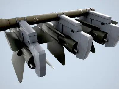 AGM-22 Missiles Low-poly 3D model