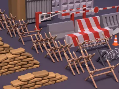 Military Barrier Pack - BoznaWhat Low-poly 3D model