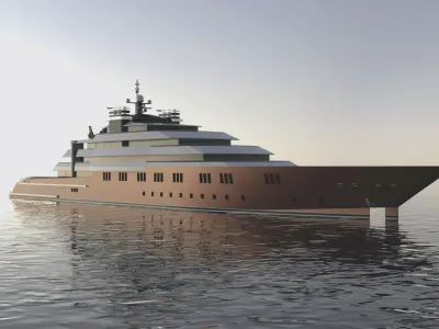 130 Meter Mega Yacht 3D model