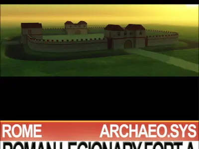 Roman Legionary Fort A and Scenery Square Plan 3D model
