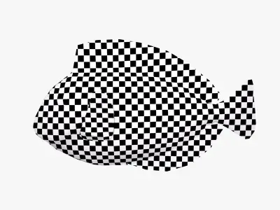 Paracanthurus Hepatus - Blue Tang - Low Poly Low-poly 3D model