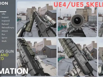 SMG ZARYA 901 FPS Animation Low-poly 3D model