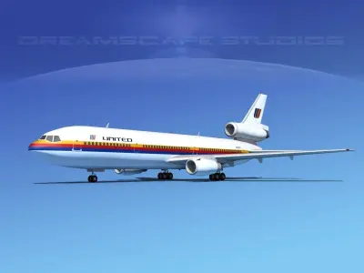 Douglas DC-10 United 1 3D model