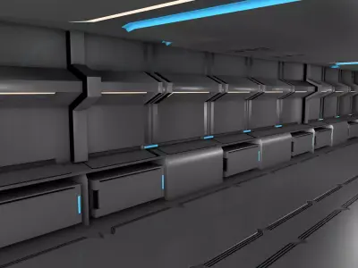 sci fi corridor 3D model 171