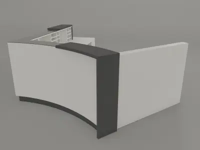 counter curved reception desk Free 3D model