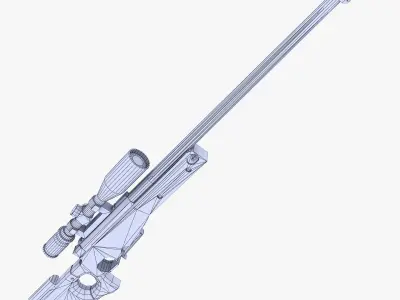 L96AW Sniper Rifle Low-poly 3D model