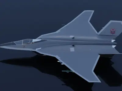 Mitsubishi F-3 F-X Godzilla Low-poly 3D model