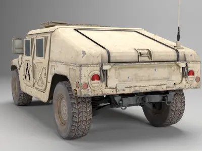 Military Hummer Humvee 3D model Low-poly 3D model