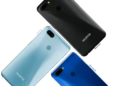 Realme 2 pro Smartphone - 3 Themes Low-poly 3D model