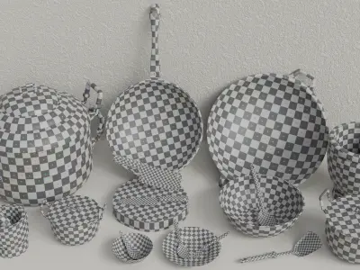 Thai Kitchenware  Low-poly 3D model