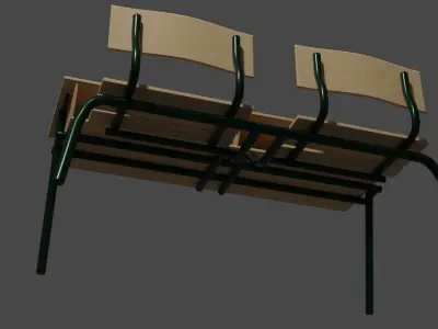 Old Classroom Table Free low-poly 3D model