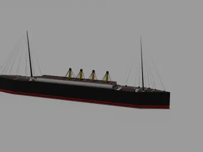 Titanic and Pirate Ship Low-poly 3D model