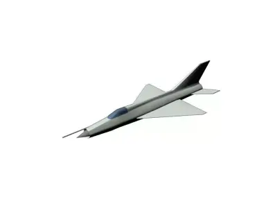 MiG-21 fighter jet Low-poly 3D model