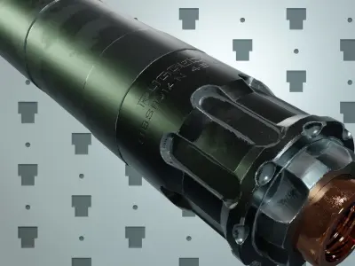 Rugged Supressor Silencer Obsidian 45 ACP Low-poly 3D model