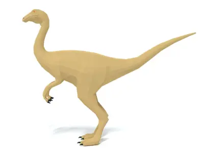 Low Poly Cartoon Gallimimus Dinosaur Low-poly 3D model