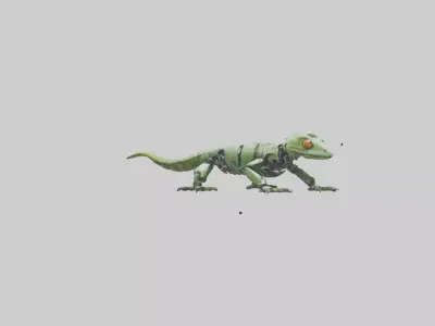 Robot version of a lizard model Low-poly 3D model