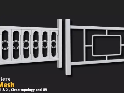 10 Barriers Base Mesh VOL01 Low-poly 3D model