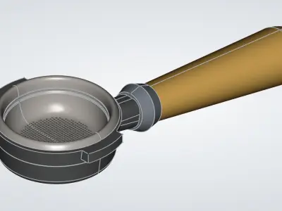 Coffee-Portafilter Low-poly 3D model