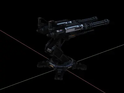 TURRET WEAPON 3D Model Low-poly 3D model