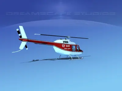 Bell 206 Fire Department 3D model