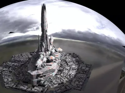 Battle Ship sci fi 3D model