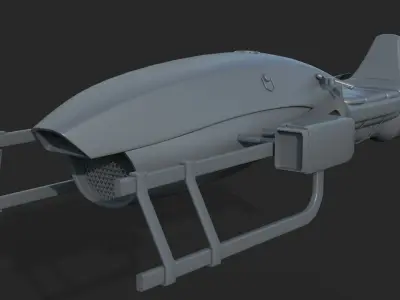 Space Bike Low-poly 3D model