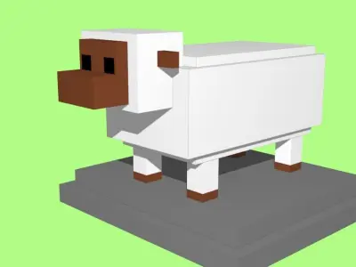VOXEL SHEEP - MODEL 12 Low-poly 3D model