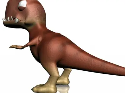 Cartoon T-Rex Rigged Low-poly 3D model