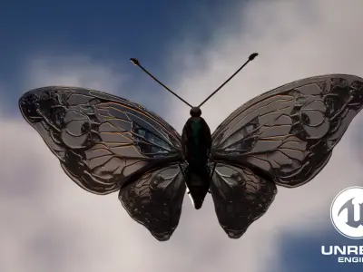 Fantasy Butterfly 01 Low-poly 3D model