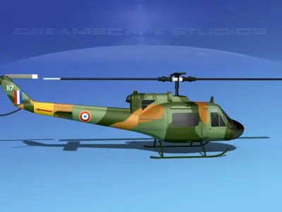 Bell UH-1B Iroquois France 3D model