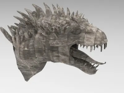 Dragon lizard Viking Dinosaur Statue head 2 new  3D model