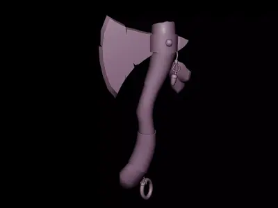 Stylized Axe Low-poly 3D model 24