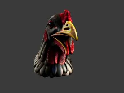 Chicken Animal Head Low-poly 3D model