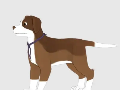 Cartoony Dog Low-poly 3D model