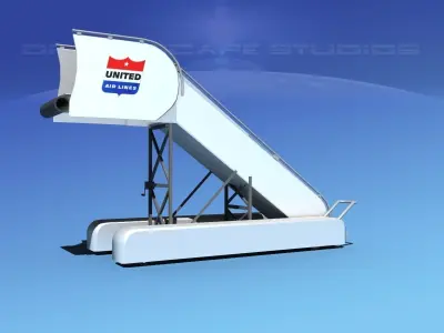 Airport Stairs United Airlines 3D model